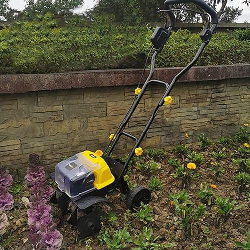 LNNW Tiller Rotavator Motozappa elettrica senza fili, motozappa/coltivatore da giardino con 4 lame, larghezza di lavoro 36 cm e amp; Profondità di lavorazione 20 cm coltivatore di terreno Attrezzo da