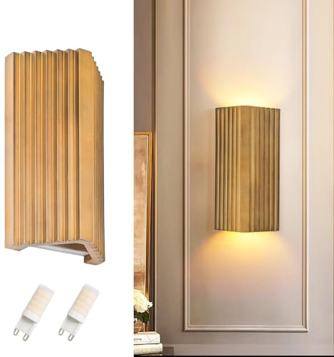 ZEROUNO Modern LED Wall Sconce Indoor Wall Lights, Bronze Hardwired Up and Down Wall Mount Light for Living Room Bedroom Hallway Corridor Stairs Warm White 3000K (with Replacement G9 Bulbs)