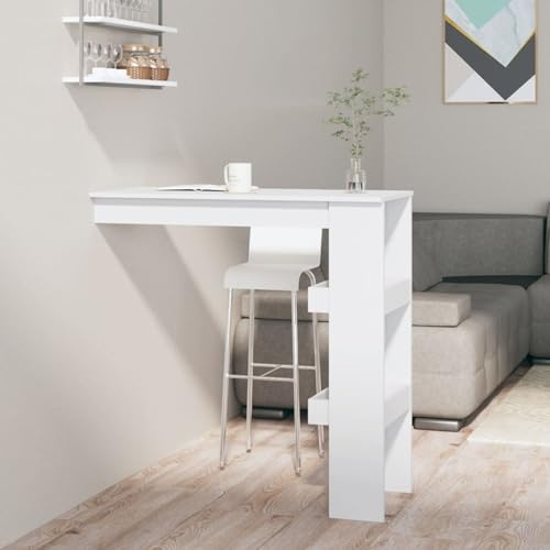 JUDYY Wand-Bartisch, Küchentisch, Esstisch, Bar Tisch, Minibar Schrank, Bar Möbel, Kuchen Tisch, Kaffeebar Möbel, Weiß 102x45x103,5 cm Holzwerkstoff
