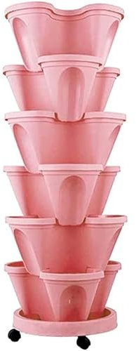 G,6pcs, Macetas De Fresa De Trío Apilables para Jardín Al Aire Libre Macetas De Plástico para Plantar Ropa De Cama Fresas Hierbas Flores Y Más Macetas De Fresas Ultra Resistentes