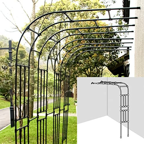 Generisch Halbpergola, Gartenbogen, halbgewölbte Terrasse für Terrassenpflanzen, Rosen, Weinreben, Pergola, Laube, halbgewölbter Garten-Rasenbalkon im Freien (Größe: 2,2 m)