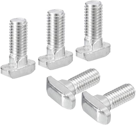 QUARKZMAN 20 Stück Hammerkopfschrauben T-Nutenbolzen, M8 x 20 mm Hammerkopfbolzen T-Schraube Einsteckbolzen für 4040er Serie T-Nut Aluminium-Strangpressprofil, 304 Edelstahl, Silber