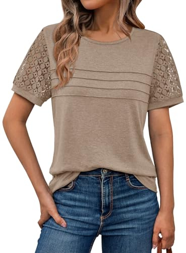 AUTOMET Short Sleeve Tops for Women Summer Dressy Casual Shirts 2026 Blouse