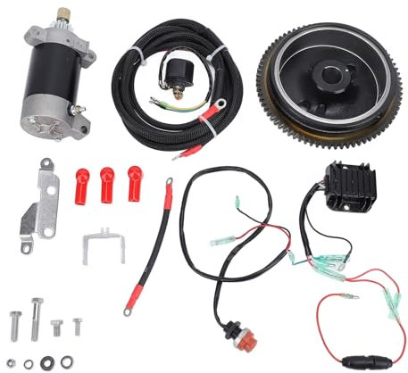 plplaaoo Außenbordmotor Starter Kit Professioneller Außenborder Motorstarter Austausch für 4 Takt 20 PS Außenborder Motor Premium Aluminium Eisen Kunststoff Gummi Materialien Marine
