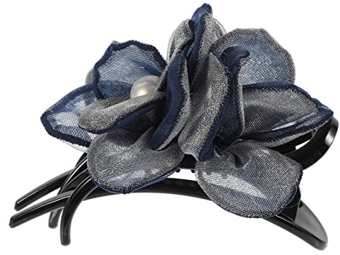 NIYANGLE Elegante Haarklammer Für Damen Mit Seidenblume Rutschfester Krokodilclip Stilvoller Haarclip Für Dünnes Und Dickes Haar Modisches Haaraccessoire Für Hochzeit Und Alltag