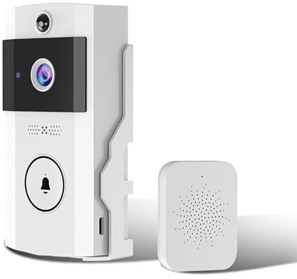 Yokqexz Sonnette Vidéo sans Fil Alimentée par Énergie Solaire, Caméra HD 1080P, Design Résistant Aux Intempéries, Changeur De Voix, Alertes De Mouvement, Stockage dans Le Nuage