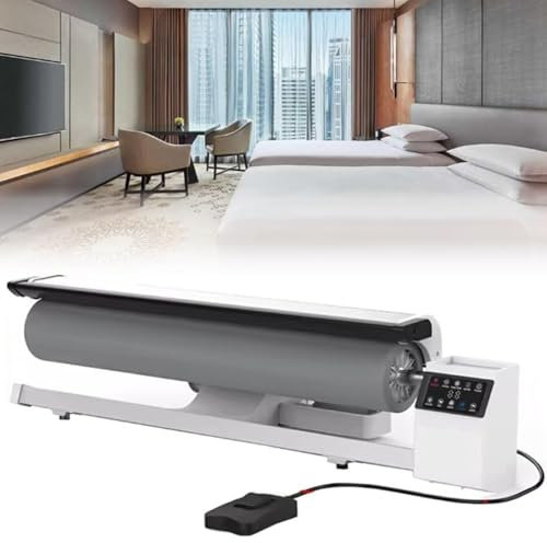 FLNOZAMZ Presse à Vapeur à Fer Rotatif de 900 mm,Repasseuse à Rouleaux Commerciale 2950W pour Linge d'hôtel,Draps de lit,Blanchisserie,Machine de Presse à Vapeur Continue avec pédale