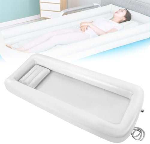 Vdhfgso Kit de bañera Inflable for Adultos con discapacidad y Personas Mayores: bañera Plegable portátil de Grado médico con colchón de Aire for bañarse Junto a la Cama.