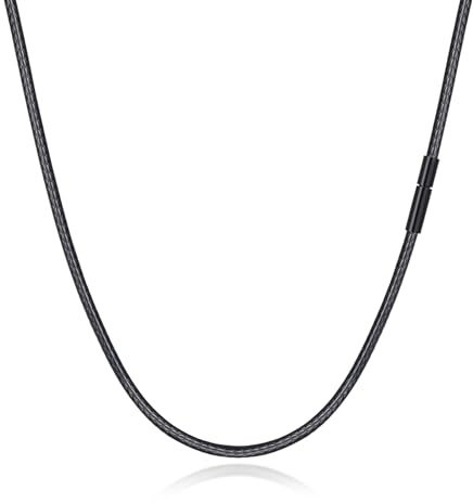 TempBeau Leder Halskette Männer Lederkette Damen - 2/3MM Lederkette mit Verschluss aus Edelstahl für Herren Frauen, 45/50/55CM Lederhalsband Männer für Schwimmen Surfen Tauchen Baden (45 cm/ 3 mm)
