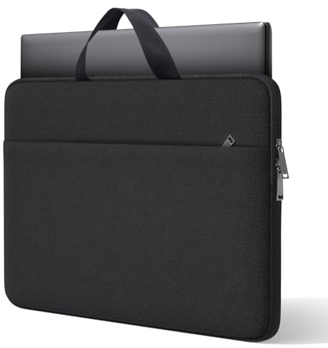 17 17.3 inch Laptop Sleeve Case for 2025 HP 17 inch Touchscreen Computer, HP Envy/Pavilion, Shockproof-Padded Notebook Travel Carrying Laptop Bag with Accessory Pockets, Black