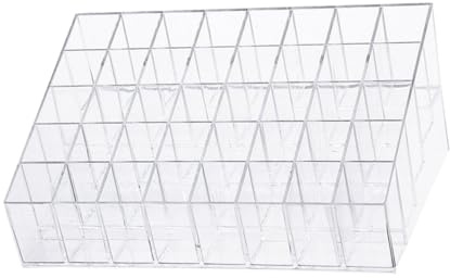 VICASKY Organisateur Transparent Emplacements pour Rouges à Lèvres Support Rangement Maquillage Étagère Vernis Ongles Pratique Porte-lèvres Compact pour Bureau et Coiffeuse