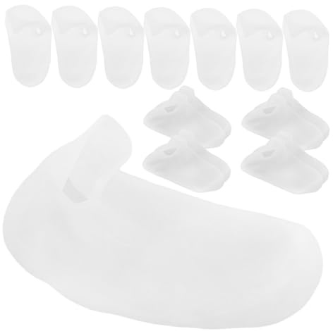 Gatuida 8paare Silikon-spa-socken Für Feuchtigkeitspflege Gel-fußmasken-überzieher Für Fußpflege Rutschfeste Silikon-fußüberzüge Gegen Rissige Fersen