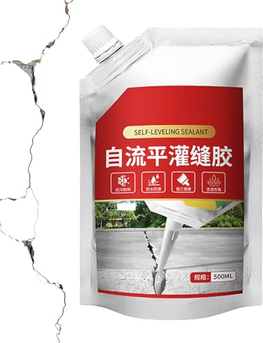 Mastic de remplissage de fissures pour allée - 500 ml de scellant béton extérieur - Joint autonivelant imperméable - Réparation de joints muraux et de sol pour fissures de carrelage de douche