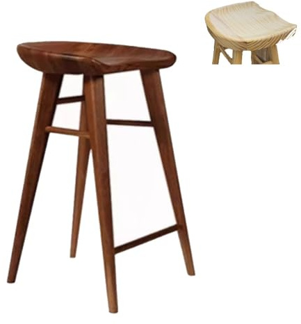 Tabouret de bar moderne en bois de 76,2 cm de hauteur avec repose-pieds. Tabourets de bar portables en noyer pour la maison et le restaurant (75 cm)