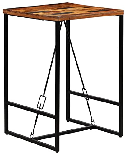 YuuSsea Bartisch Altholz Massiv 70x70x106 cm, Industrieller Stehtisch für Küche und Esszimmer, Robuster Hoher Esstisch aus Holz, Einzigartiges Design
