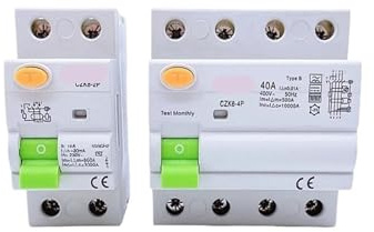 Interrupteur différentiel pour colonne de charge pour véhicules électriques, RCCB, RCD 2P/4P 63A 30mA Type B 6KA CHZFGOLD Din Rail, différentiel (4 pôles 30 mA,16A)