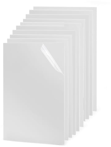 OMTech 10er-Pack weiße Acrylglasplatten, 20 x 30 cm Plexiglasplatten mit 3 mm Dicke für Lasergravur und -schnitt, transparente Acrylglasplatten für DIY-Projekte