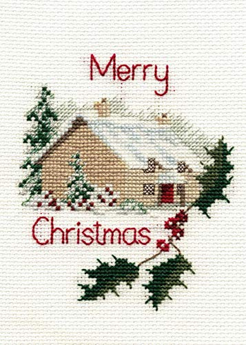 Grußkarte Kreuzstich-Set Weihnachtshaus