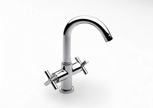 Roca A5A3043C00 Loft - Mezclador bimando para lavabo con desagüe automático y enlaces de alimentación flexibles