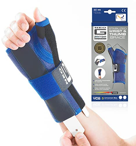 Neo-G Wrist and Thumb Support Stabilized – Carpal Tunnel Splint – Wrist Support for Arthritis, Tendonitis, Joint Pain - Wrist Brace Adjustable Compression Hand Support Left Hand