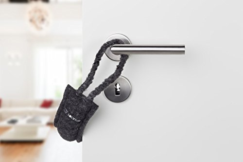 LOOFS-Design Tür Klemmschutz Türstopper Türkordel Türboy Doorstop klein ANTHRAZIT