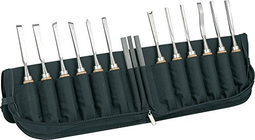 547943 - Schnitzbeitel Set 12-teilig im schwarzen, stabilen Etui! Erstklassiges Werkzeug für erstklassige Arbeiten!
