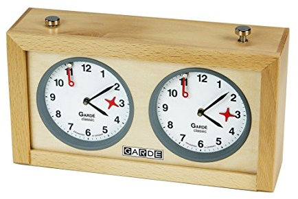 GARDE Classic hochwertige analoge Schachuhr mit Holzgehäuse