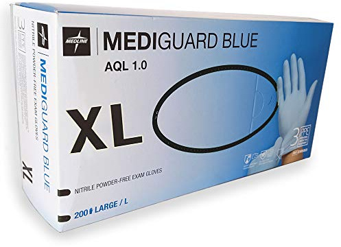Scatola 180 - MediGuard Nitrile Blu Guanti, EXTRA LARGE - Senza Talco