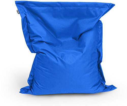 BuBiBag Sitzsack - rechteckiges Bodenkissen - 145x100 cm in 32 versch. Farben - Beanbag für Indoor und Outdoor (Blau)
