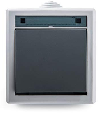 FAMATEL – Schalter-Wechselschalter Für den Einbau | Serie Aquant 55 | IP55 | Wasserdicht | Leichte Installation | Aluminium | Grau