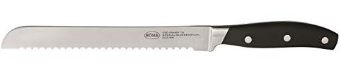 RÖSLE CUISINE Brotmesser, Hochwertiges Küchenmesser zum Schneiden von Brot, Brötchen und Baguette, Wellenschliff, Klingenspezialstahl,Fingerschutz