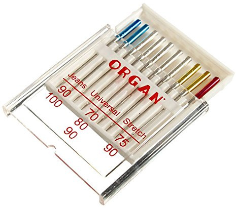 10 Stück Organ HAX1 Nadeln Jeans Universal Stretch Kombi-Pack für Nähmaschinen im Heimgebrauch