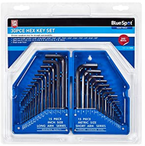 Blue Spot 15320 Metric and Imperial Hex Key Set (30 Pieces)