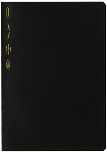 Nitoms S4108 STALOGY Notebook, A5, Squared, 1/2 Ear, Black