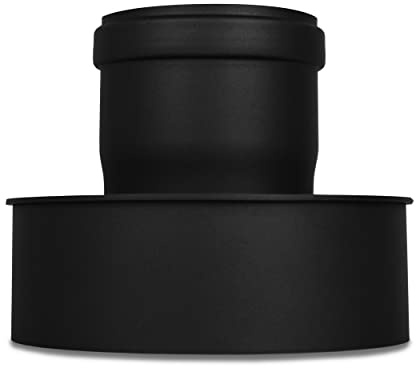 LANZZAS Pelletrohr Erweiterung von Ø 80 mm auf Ø 150 mm - Farbe: schwarz | Pelletofenrohr