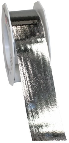 PRÄSENT C.E. Pattberg Mexico Geschenkband metallic Silber, 25 m Ringelband zum Einpacken von Geschenken, 40 mm Breite, Zubehör zum Dekorieren & Basteln, Dekoband, Anlass