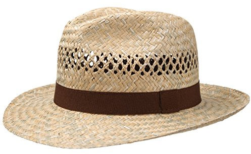 Hut Damenhut Herrenhut Frauen Männer Damen und Herren Unisex Strohhut Basthut Erntehut Sommerhut Sonnenhut Karibikhut Strandhut Urlaubshut Beige in der Grösse 61