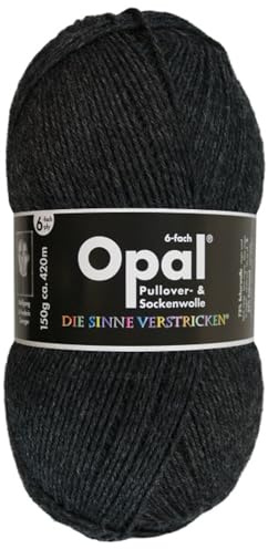 Opal Strumpfwolle Uni 6-Fach 150 gr. Farbe 5303 anthrazit