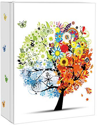 banjado Medizinschrank abschliessbar mit Motiv Vier Jahreszeiten 35x46x15cm - großer Arzneischrank für die Hausapotheke - Medikamentenschrank aus Metall zur Medikamenten Aufbewahrung