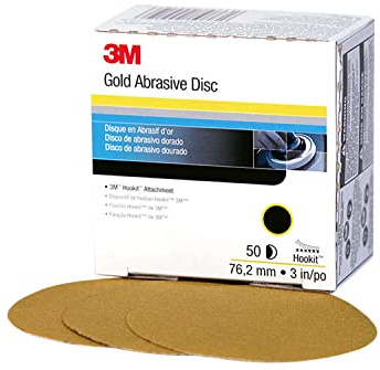 3M Hookit Gold Disc 216U, 00916, 3 in, P500 Grade, 50 Discs, Automotive Abrasive Discs (Packaging May Vary)