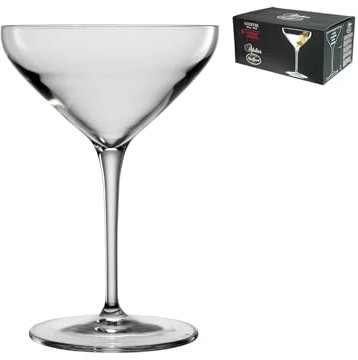 Luigi Bormioli Atelier 10 oz Cocktail Glasses (Set Of 6) : Ultra Clear Glass, Laser Cut Rim, Lead-Free, Elegant Drinking Glassware, Dishwasher Safe, Fine Quality
