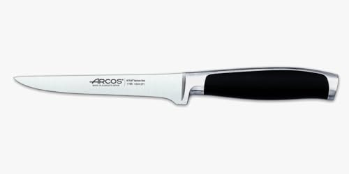 Arcos Carving Knife 6 Inch Stainless Steel, Butcher Knife Double Sharpening for Boning, Ergonomic Polyoxymethylene Handle and 145mm Blade, Series Kyoto, Color Black