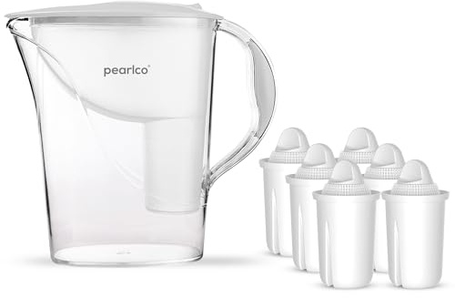 Jarra con estándar PearlCo filtro de agua - blanco - 6 +1 cartuchos que se suministran