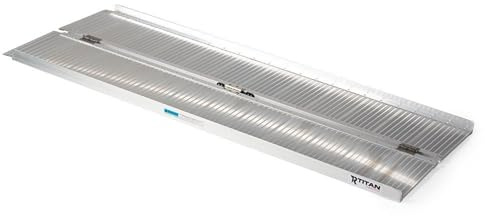 Titan Ramps 6' Wheelchair Scooter Ramp, Folds with Carrying Handle for Entryway, 600 lb. Capacity Disabled Access for Home Lightweight Aluminum