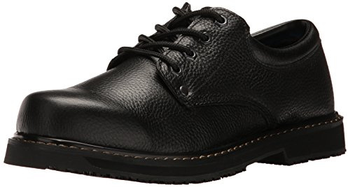 Dr. Scholl's Shoes Men's Harrington II Slip Resistant Work Oxford,Black Leather,9.5