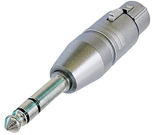 Neutrik NA3FP XLR-Adapter XLR-Buchse - Klinkenstecker 6.35mm Stereo 1St., Silber, oneSize
