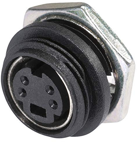 Hicon S-VHS Y/C Video S-Video Buchse 4pol weiblich 75ohm Kunststoff- Löttechnik-Einbaubuchse Mini-Din SVHS | HI-SVEF