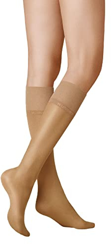 KUNERT Damen Kniestrümpfe Satin Look 20 transparenter Glanz 20 DEN Cashmere 0540 35-38