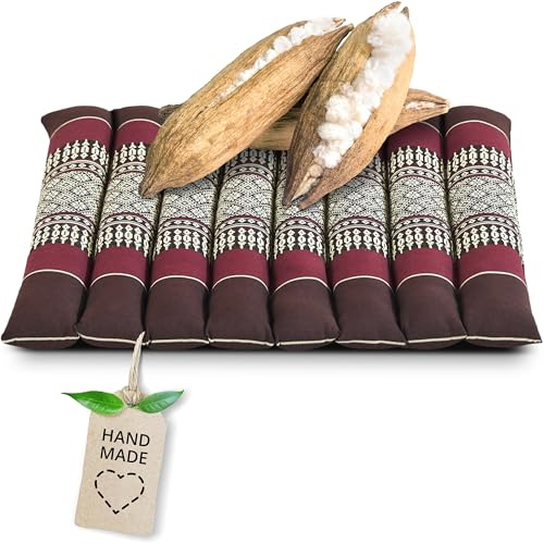 livasia Sitzkissen Stuhlauflage klein - 35x35x4,5cm - Bodenkissen gesteppt Indoor/Outdoor, Meditationskissen Yogakissen, Stuhlauflage Palettenmöbel, Steppkissen für Stuhl und Bank (Weinrot)
