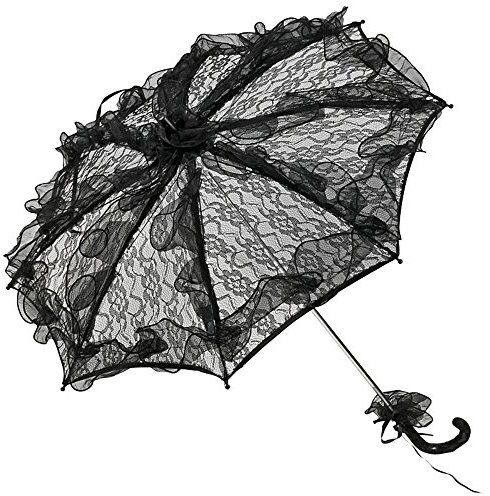 VON LILIENFELD Brautschirm Deko Hochzeitsschirm Damen Accessoire Klein Madeleine schwarz